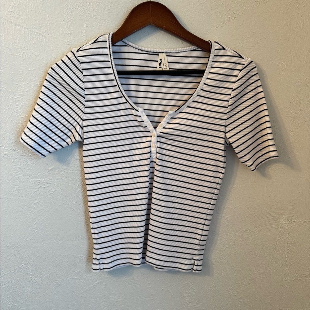 Black and White Fitted Tee